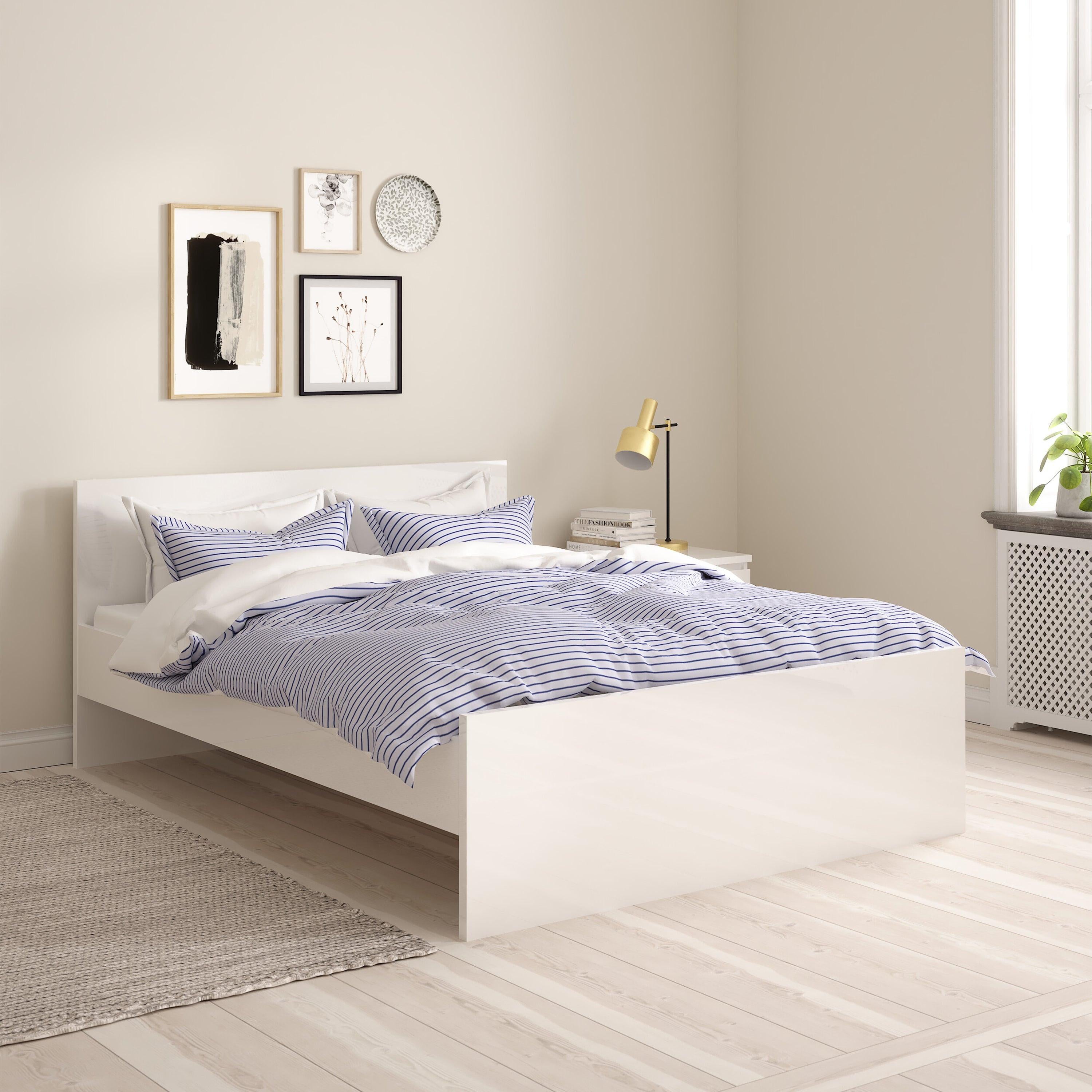 Naia Double Bed 4ft6 (140 x 190) in White High Gloss - image 9