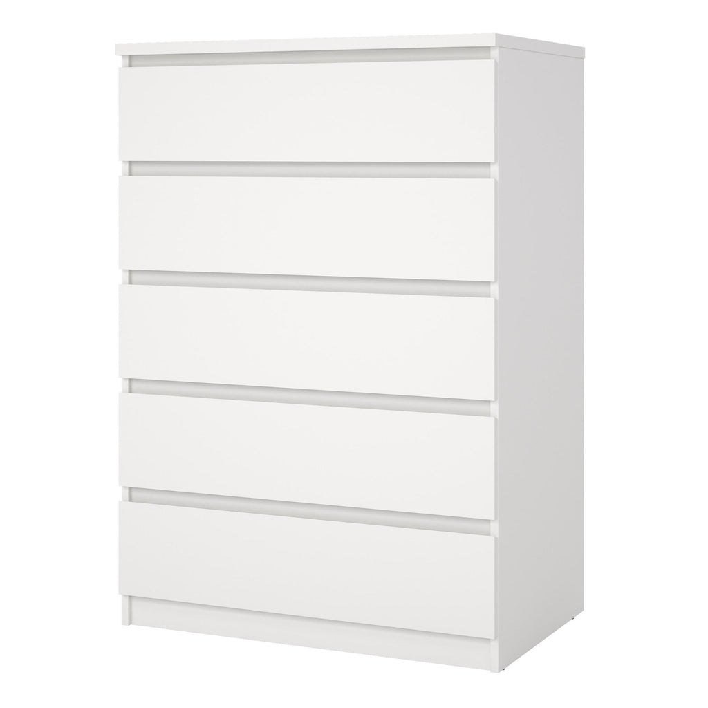 Naia Chest of 5 Drawers in White - image 3