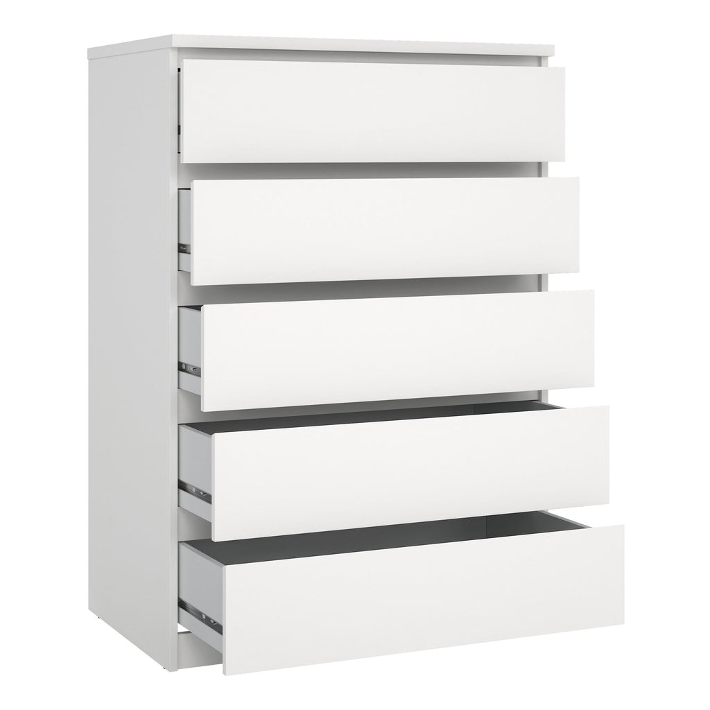 Naia Chest of 5 Drawers in White - image 4