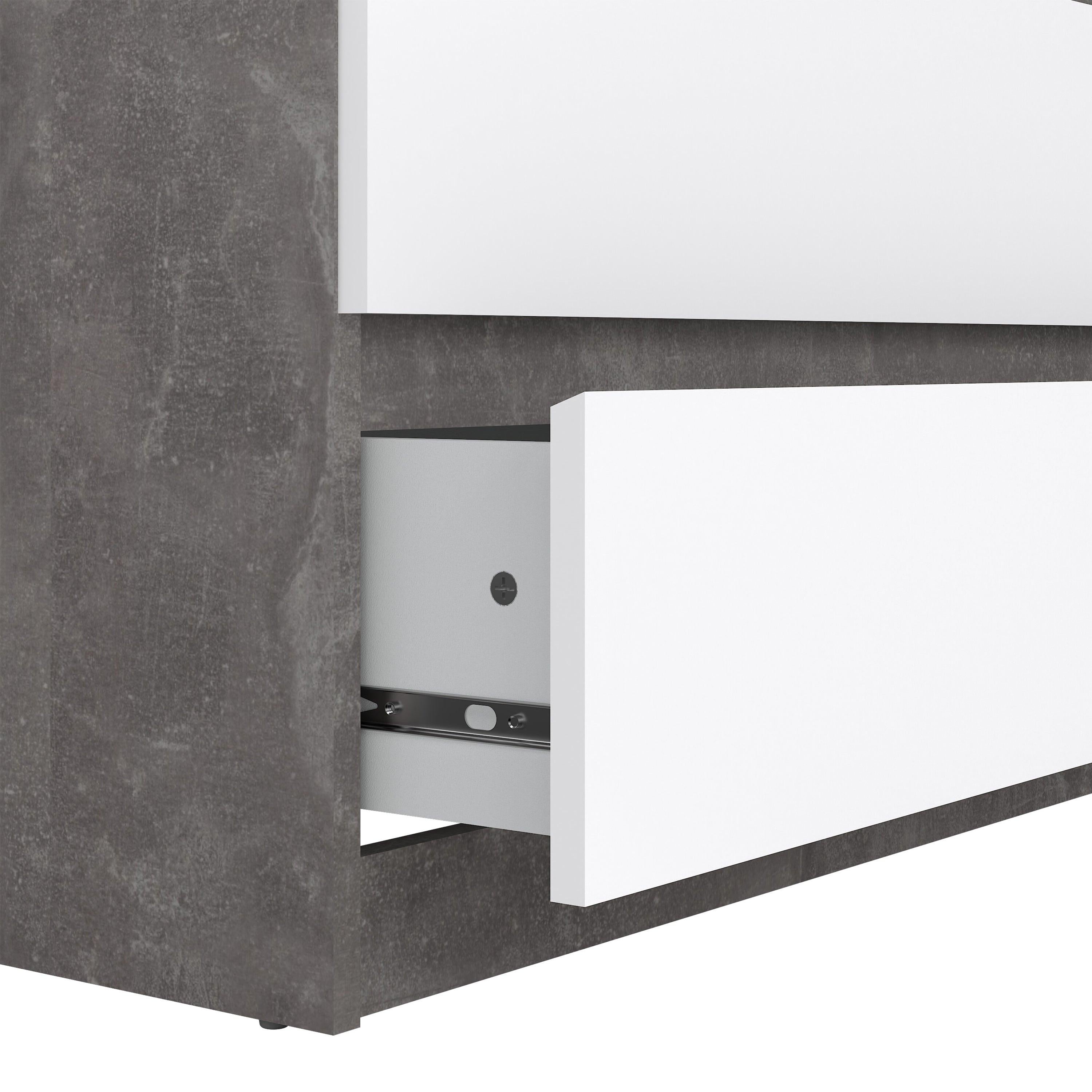 Naia Chest of 5 Drawers in Concrete and White High Gloss - image 7