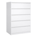 Naia Chest of 5 Drawers in White High Gloss