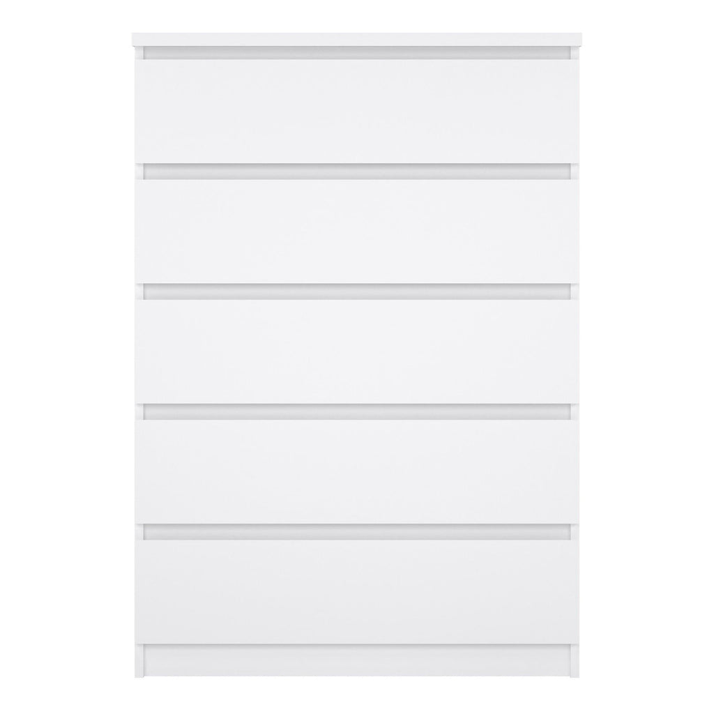 Naia Chest of 5 Drawers in White High Gloss - image 2