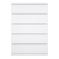 Naia Chest of 5 Drawers in White High Gloss - image 2