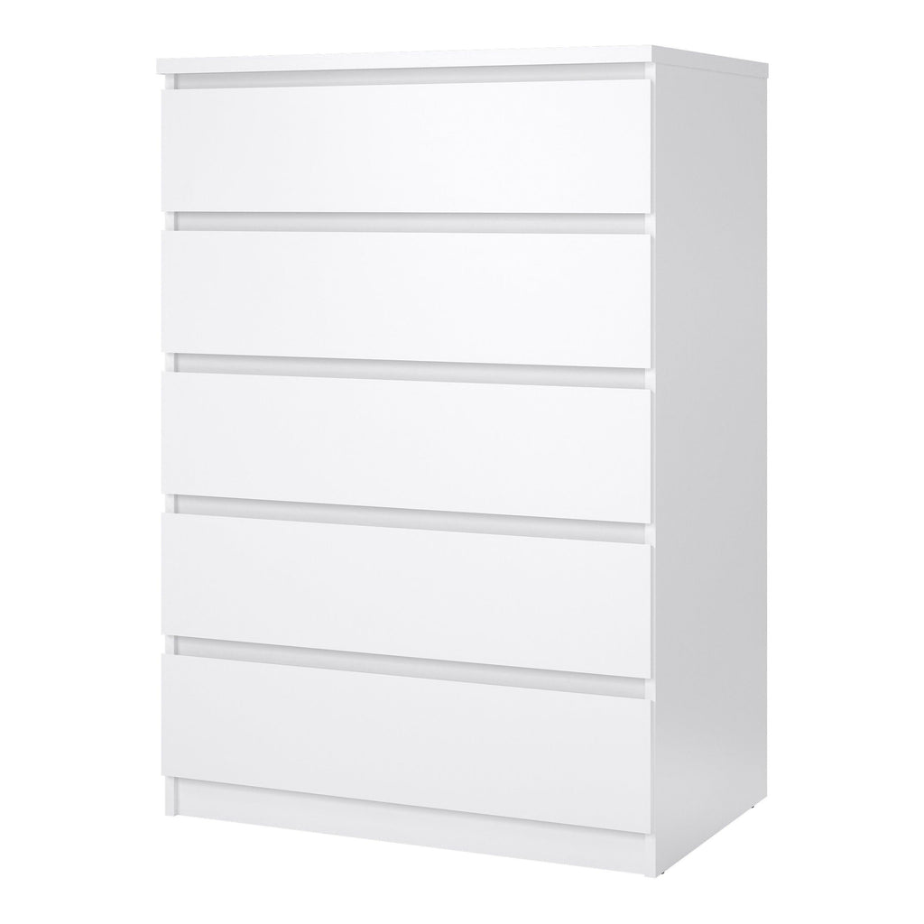 Naia Chest of 5 Drawers in White High Gloss - image 3