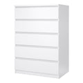 Naia Chest of 5 Drawers in White High Gloss - image 3
