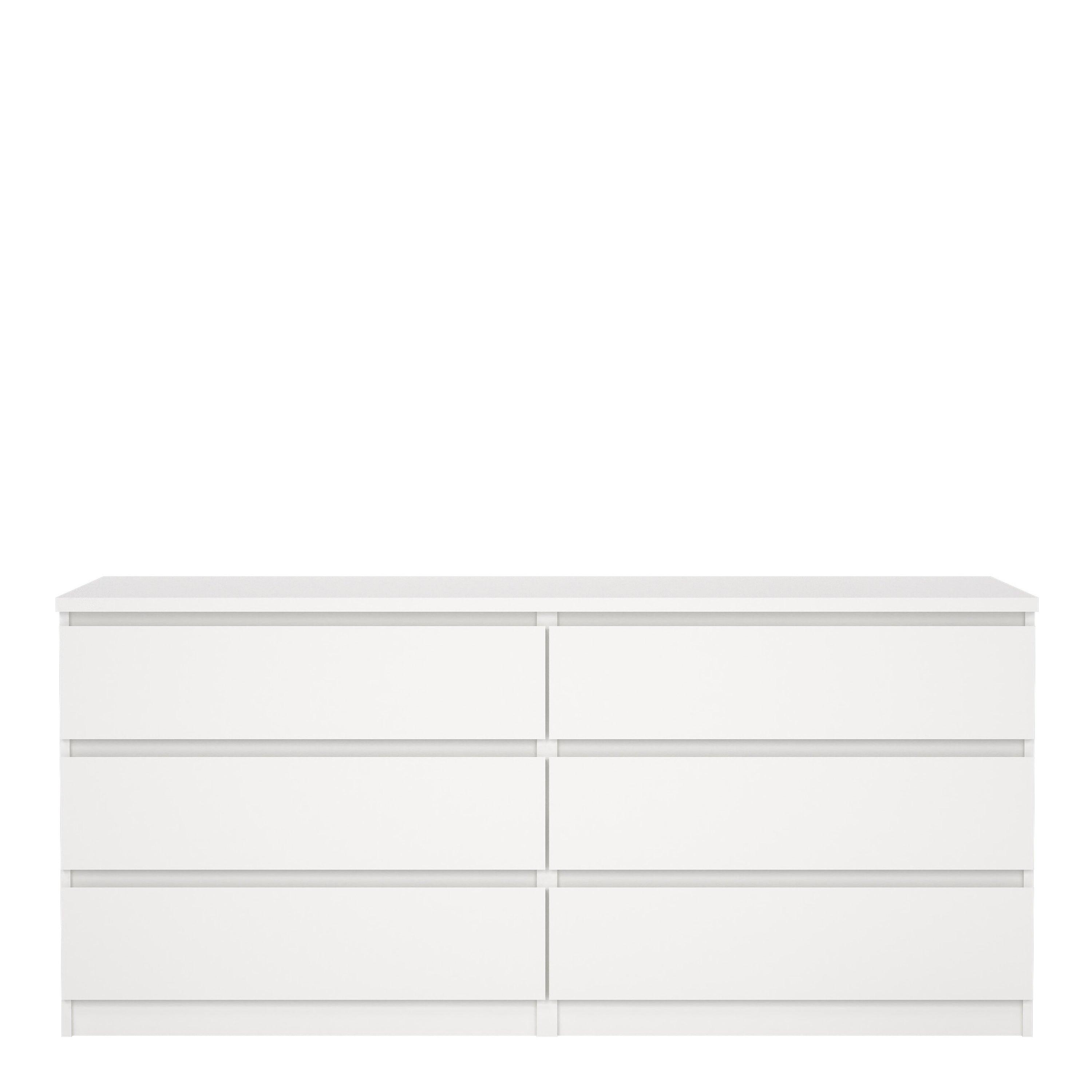 Naia Wide Chest of 6 Drawers (3+3) in White - image 2