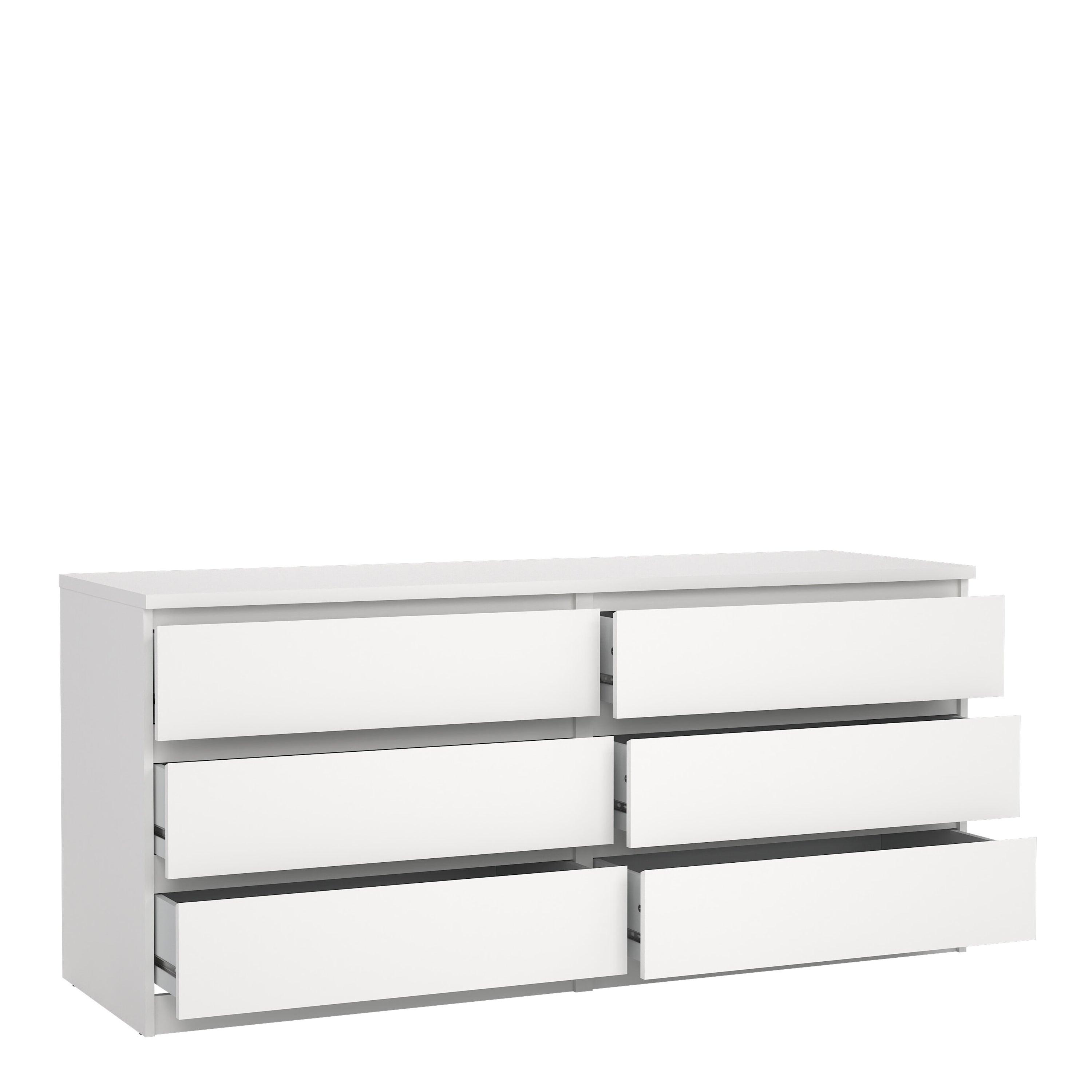 Naia Wide Chest of 6 Drawers (3+3) in White - image 4