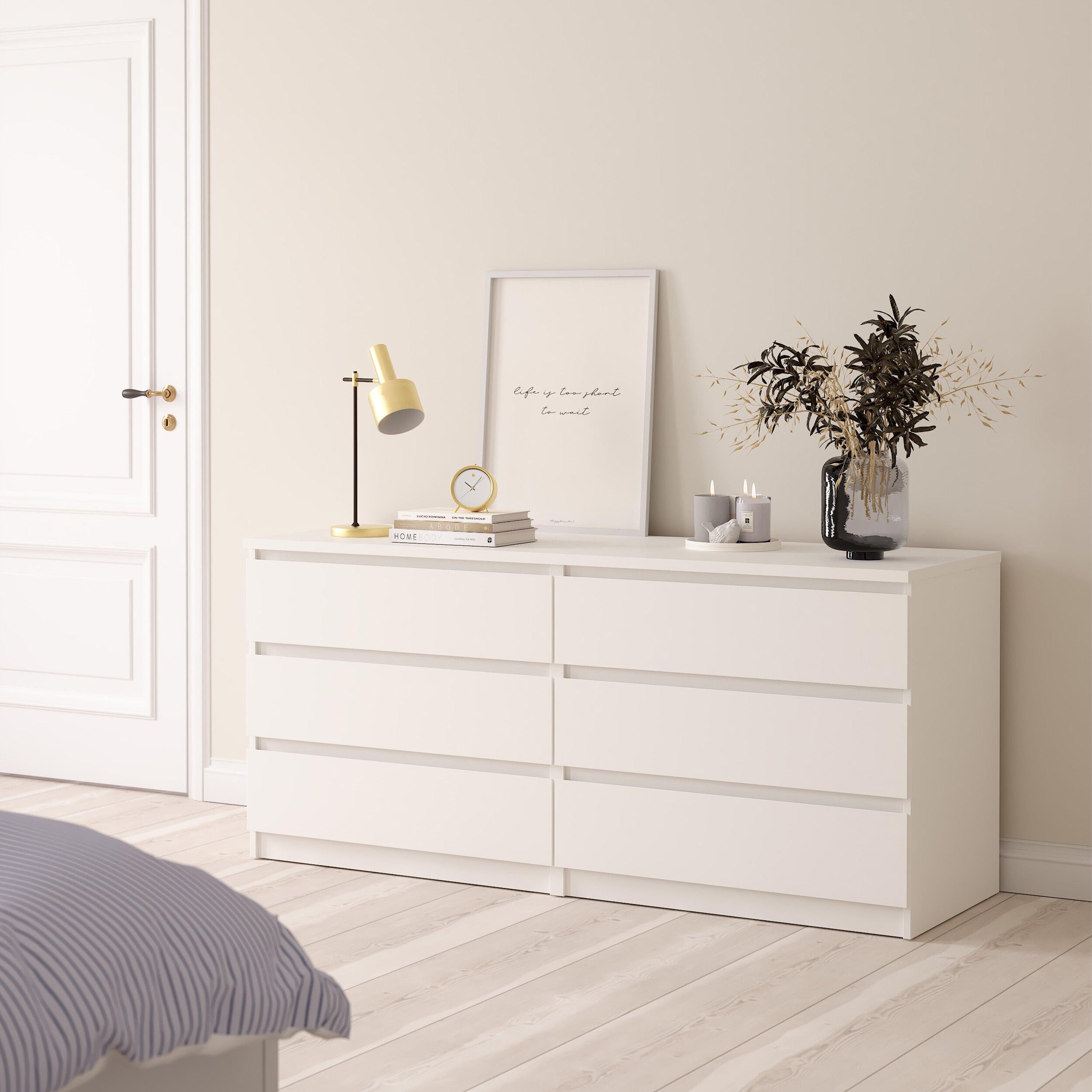 Naia Wide Chest of 6 Drawers (3+3) in White - image 5