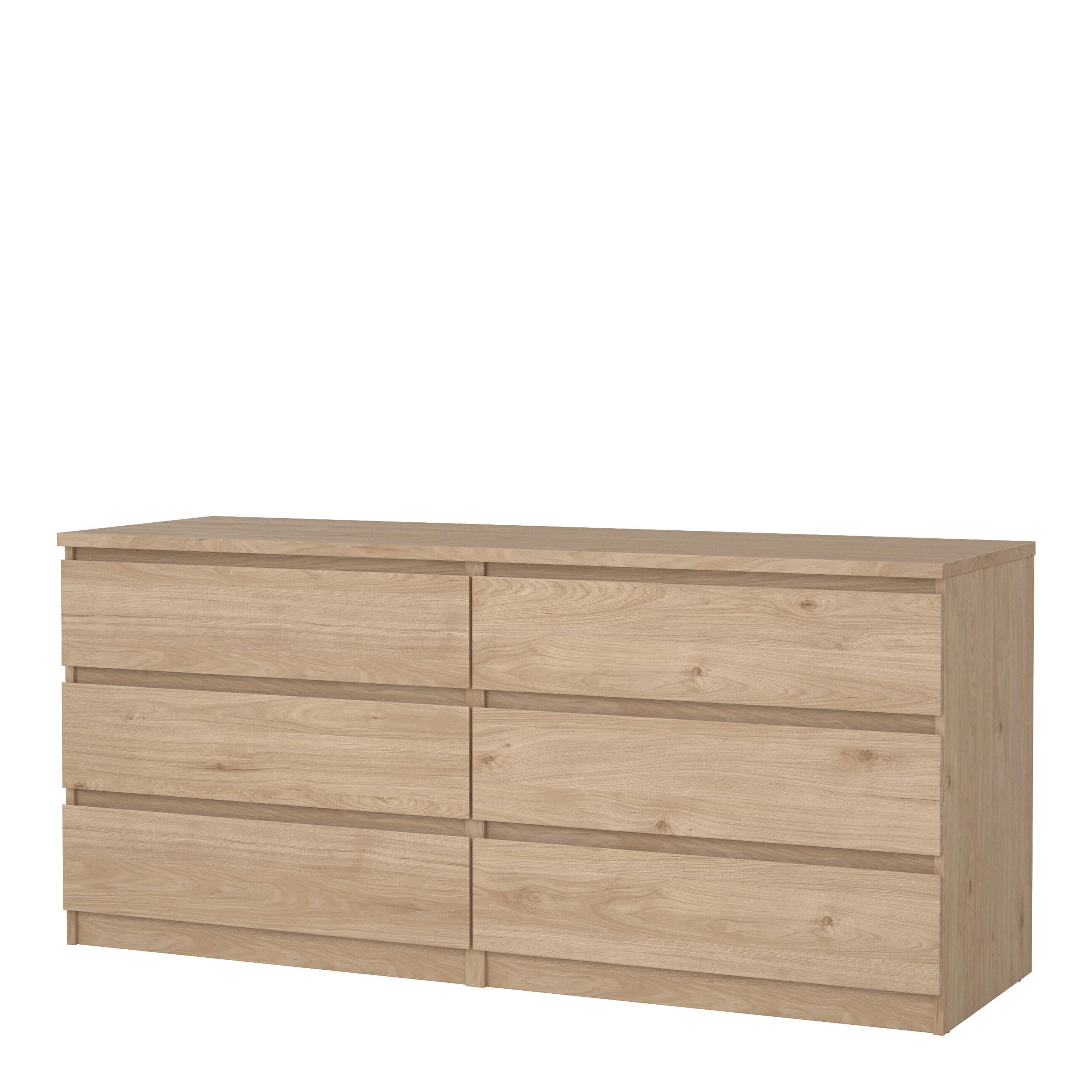 Naia Wide Chest of 6 Drawers (3+3) in Jackson Hickory Oak - image 3