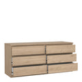 Naia Wide Chest of 6 Drawers (3+3) in Jackson Hickory Oak - image 4
