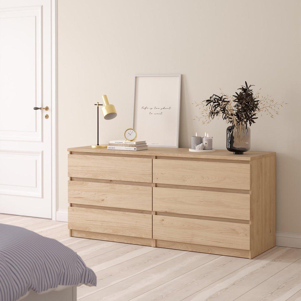 Naia Wide Chest of 6 Drawers (3+3) in Jackson Hickory Oak - image 5