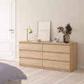 Naia Wide Chest of 6 Drawers (3+3) in Jackson Hickory Oak - image 5