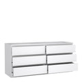Naia Wide Chest of 6 Drawers (3+3) in White High Gloss - image 4