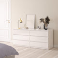 Naia Wide Chest of 6 Drawers (3+3) in White High Gloss - image 5