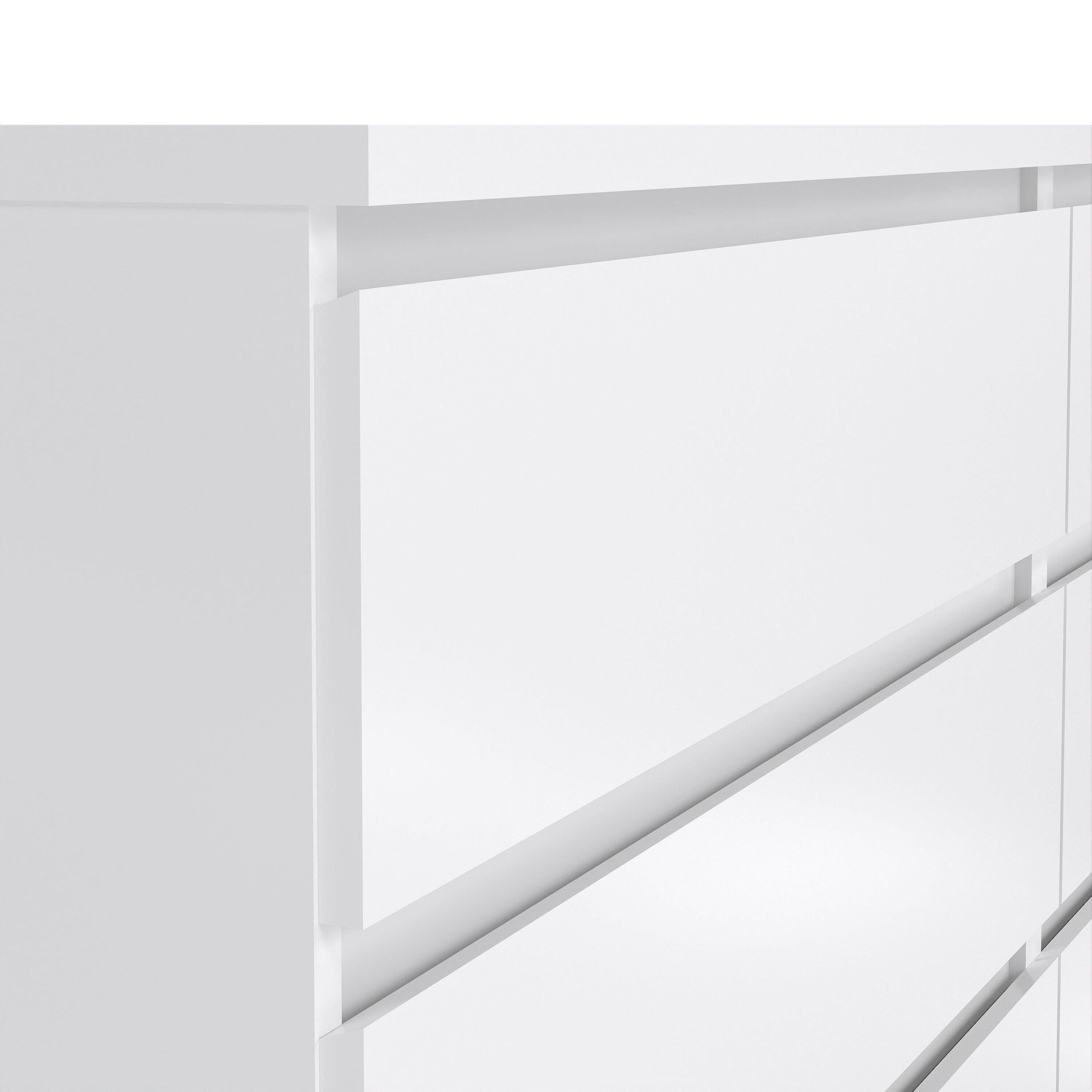 Naia Wide Chest of 6 Drawers (3+3) in White High Gloss - image 6