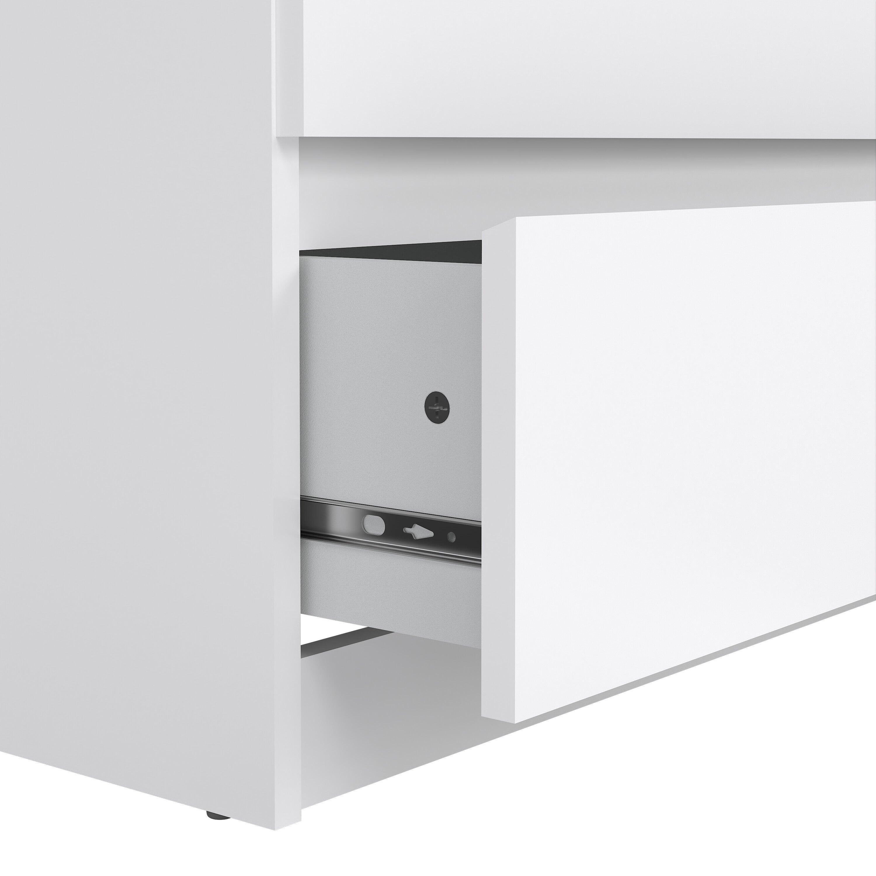 Naia Wide Chest of 6 Drawers (3+3) in White High Gloss - image 7