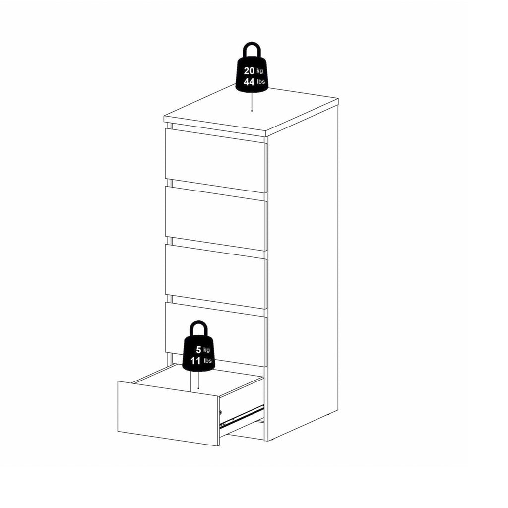 Naia Narrow Chest of 5 Drawers in White - image 10