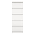 Naia Narrow Chest of 5 Drawers in White - image 2