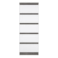 Naia Narrow Chest of 5 Drawers in Concrete and White High Gloss - image 2