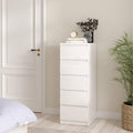 Naia Narrow Chest of 5 Drawers in White High Gloss - image 5