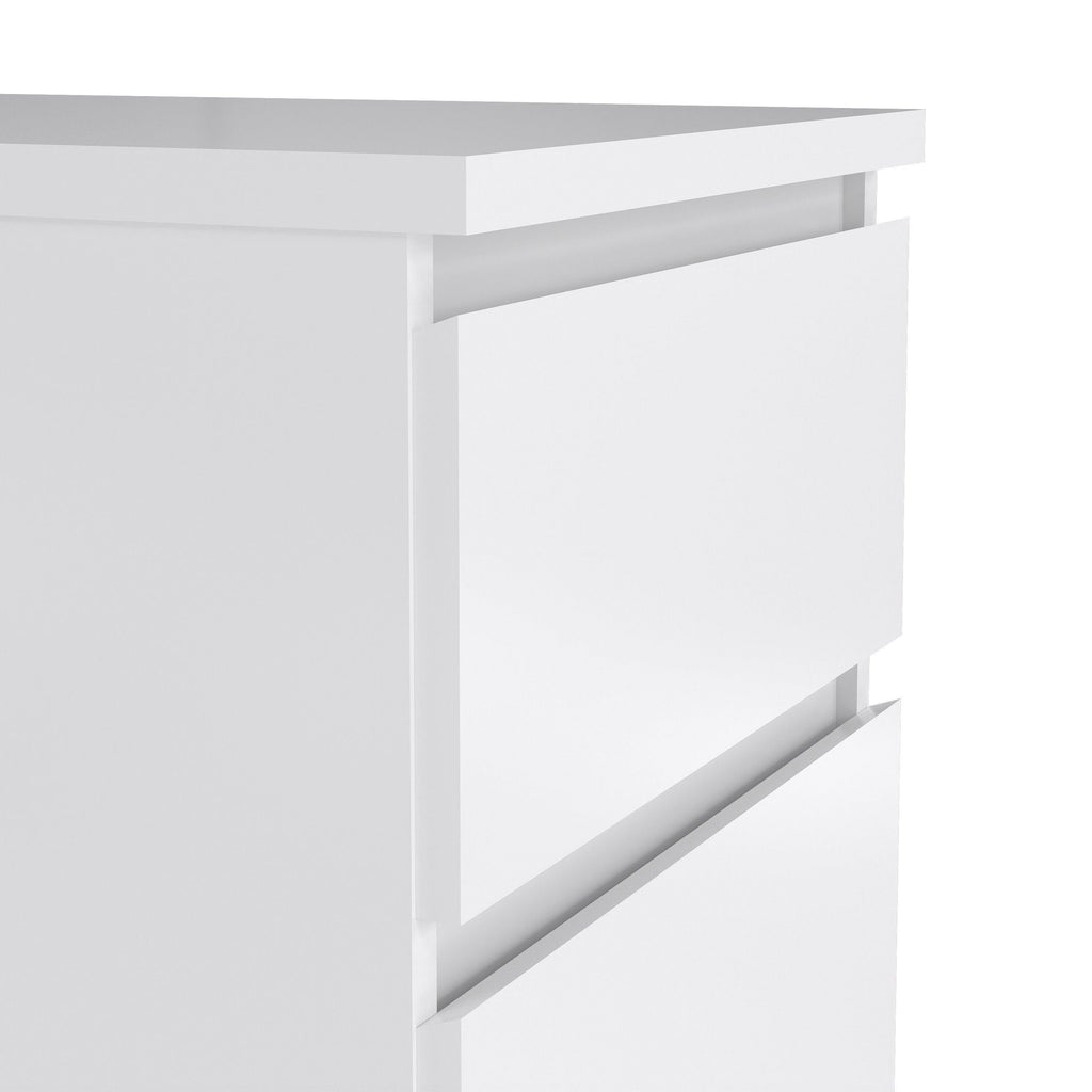 Naia Narrow Chest of 5 Drawers in White High Gloss - image 6