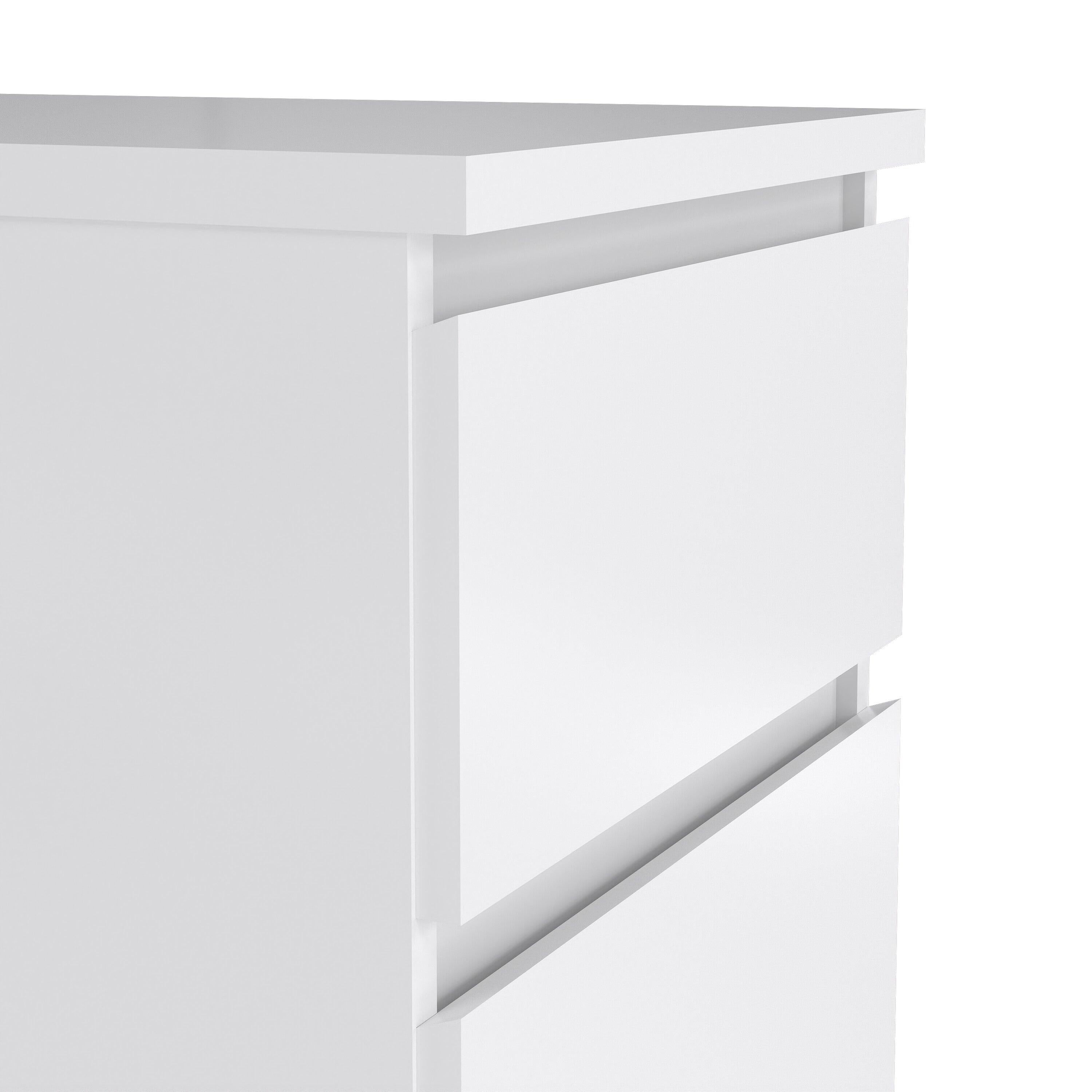 Naia Narrow Chest of 5 Drawers in White High Gloss - image 6
