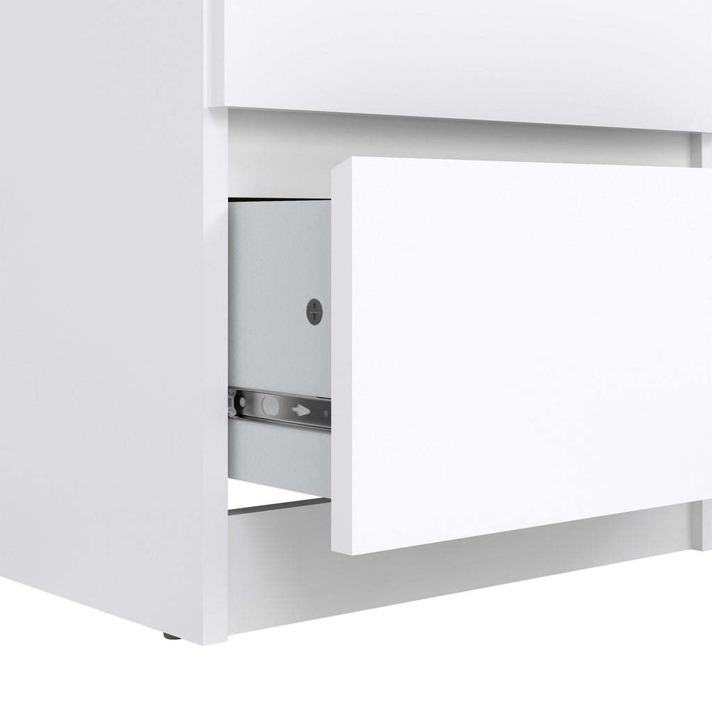 Naia Narrow Chest of 5 Drawers in White High Gloss - image 7
