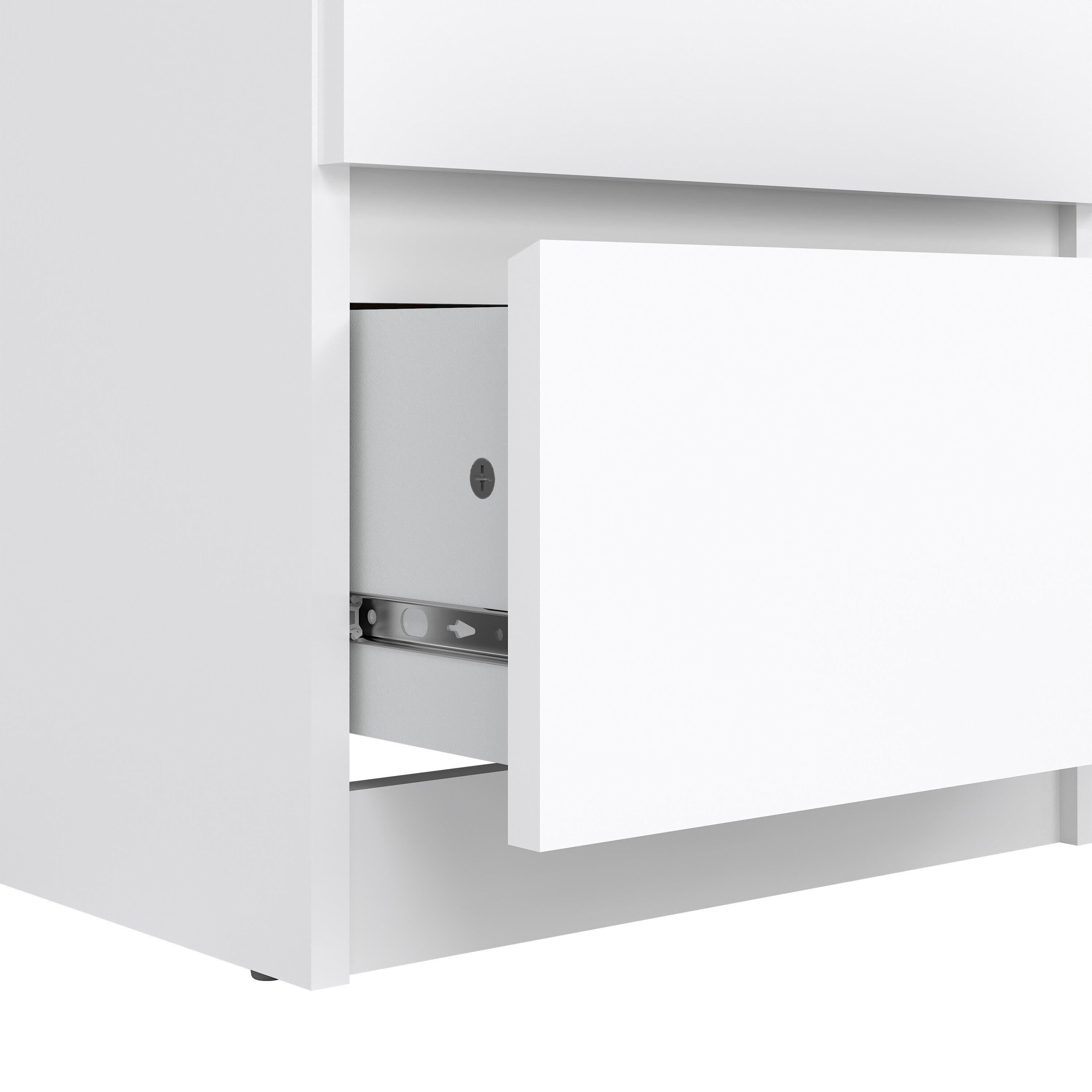 Naia Narrow Chest of 5 Drawers in White High Gloss - image 7