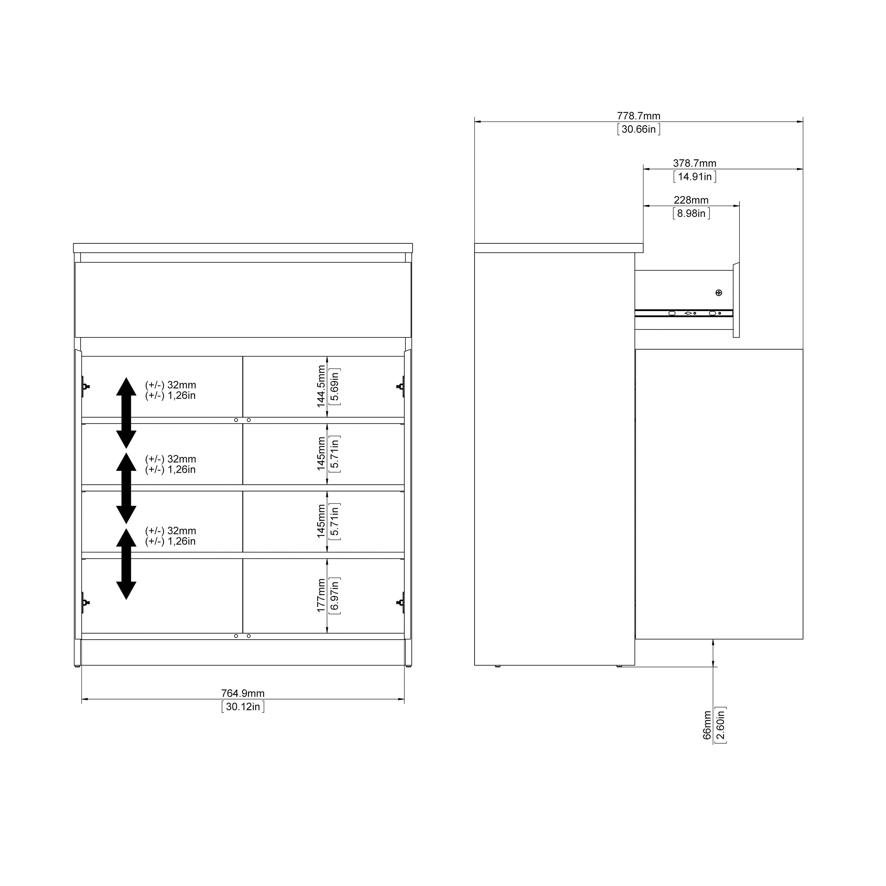Naia Sideboard 1 Drawer 2 Doors in White High Gloss - image 10
