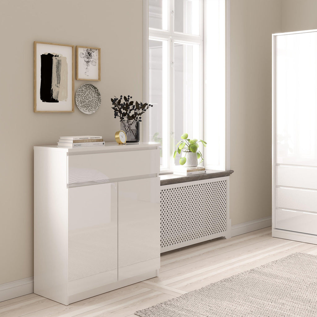 Naia Sideboard 1 Drawer 2 Doors in White High Gloss - image 5