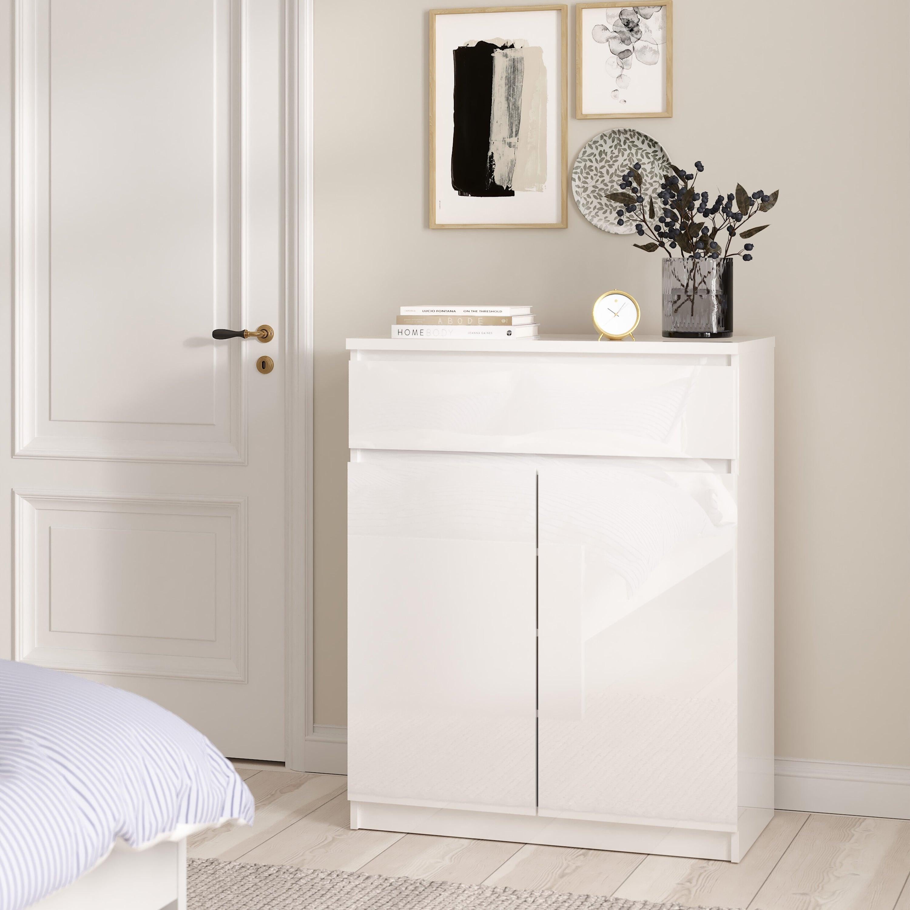 Naia Sideboard 1 Drawer 2 Doors in White High Gloss - image 6