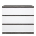 Naia Chest of 3 Drawers in Concrete and White High Gloss - image 2