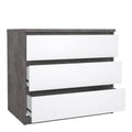 Naia Chest of 3 Drawers in Concrete and White High Gloss - image 4