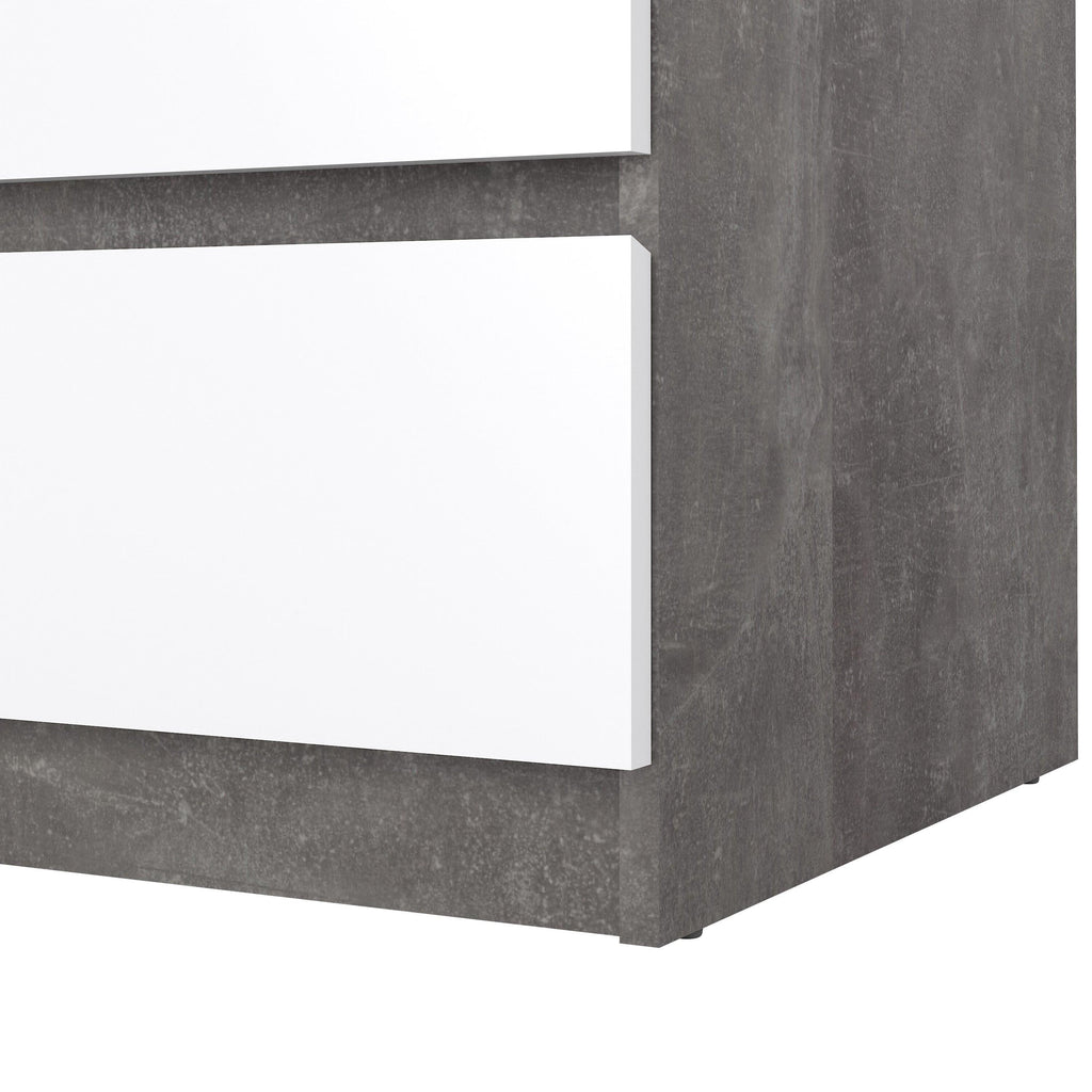 Naia Chest of 3 Drawers in Concrete and White High Gloss - image 7