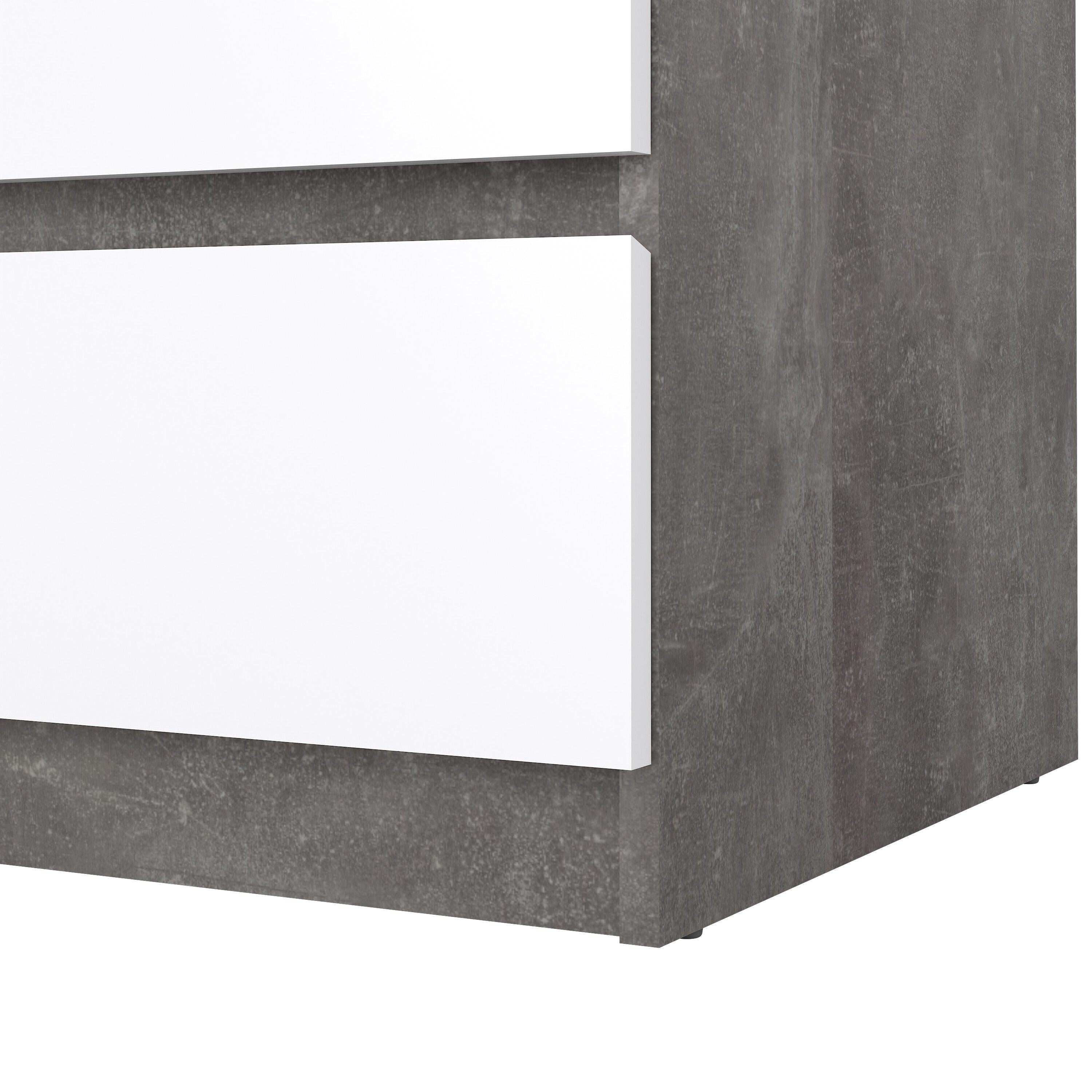 Naia Chest of 3 Drawers in Concrete and White High Gloss - image 7