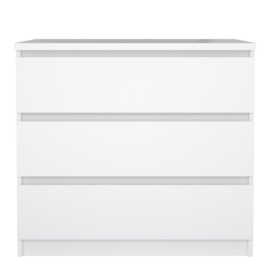 Naia Chest of 3 Drawers in White High Gloss - image 2