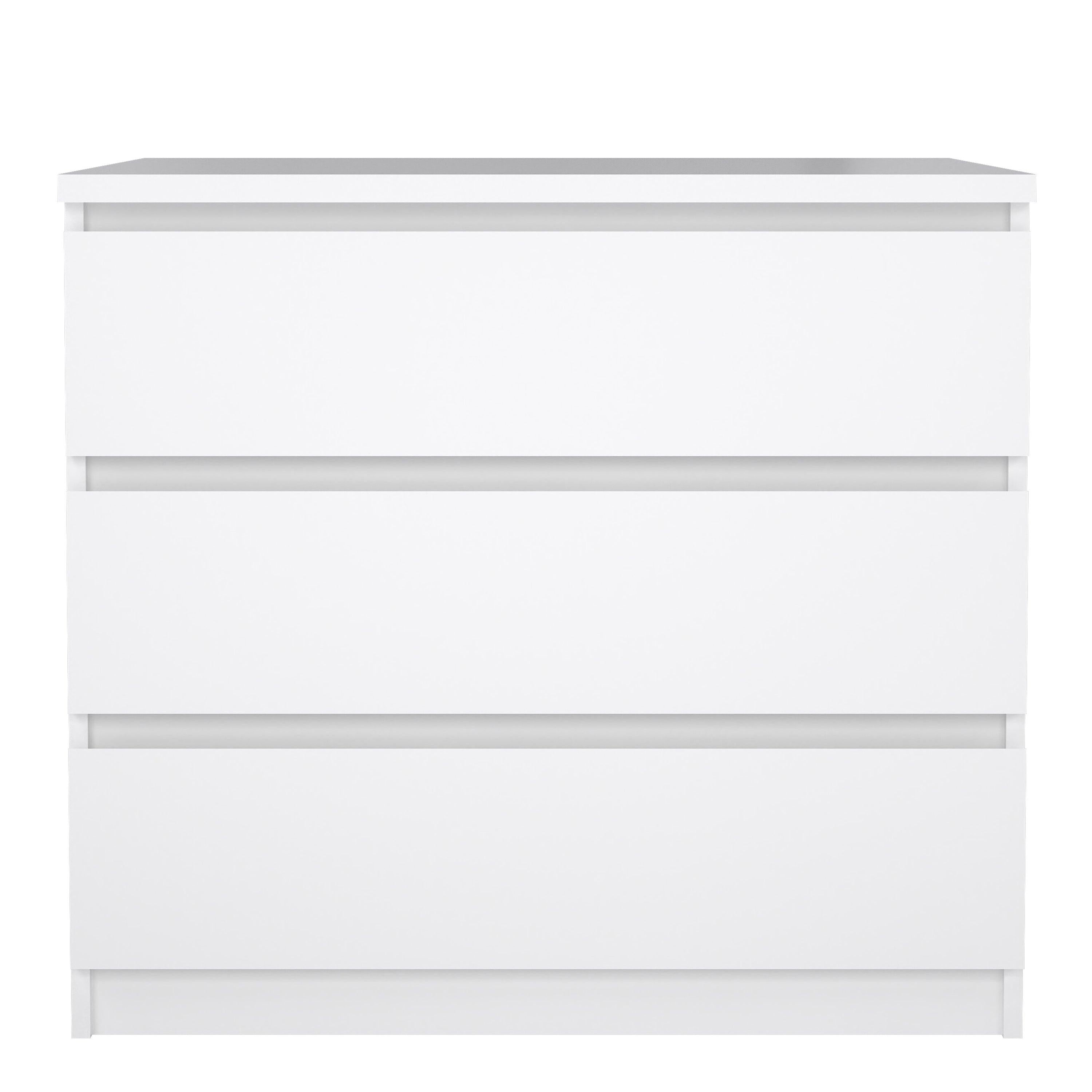 Naia Chest of 3 Drawers in White High Gloss - image 2