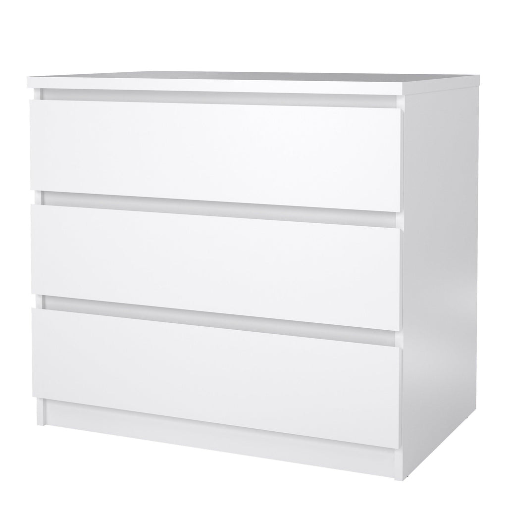 Naia Chest of 3 Drawers in White High Gloss - image 3