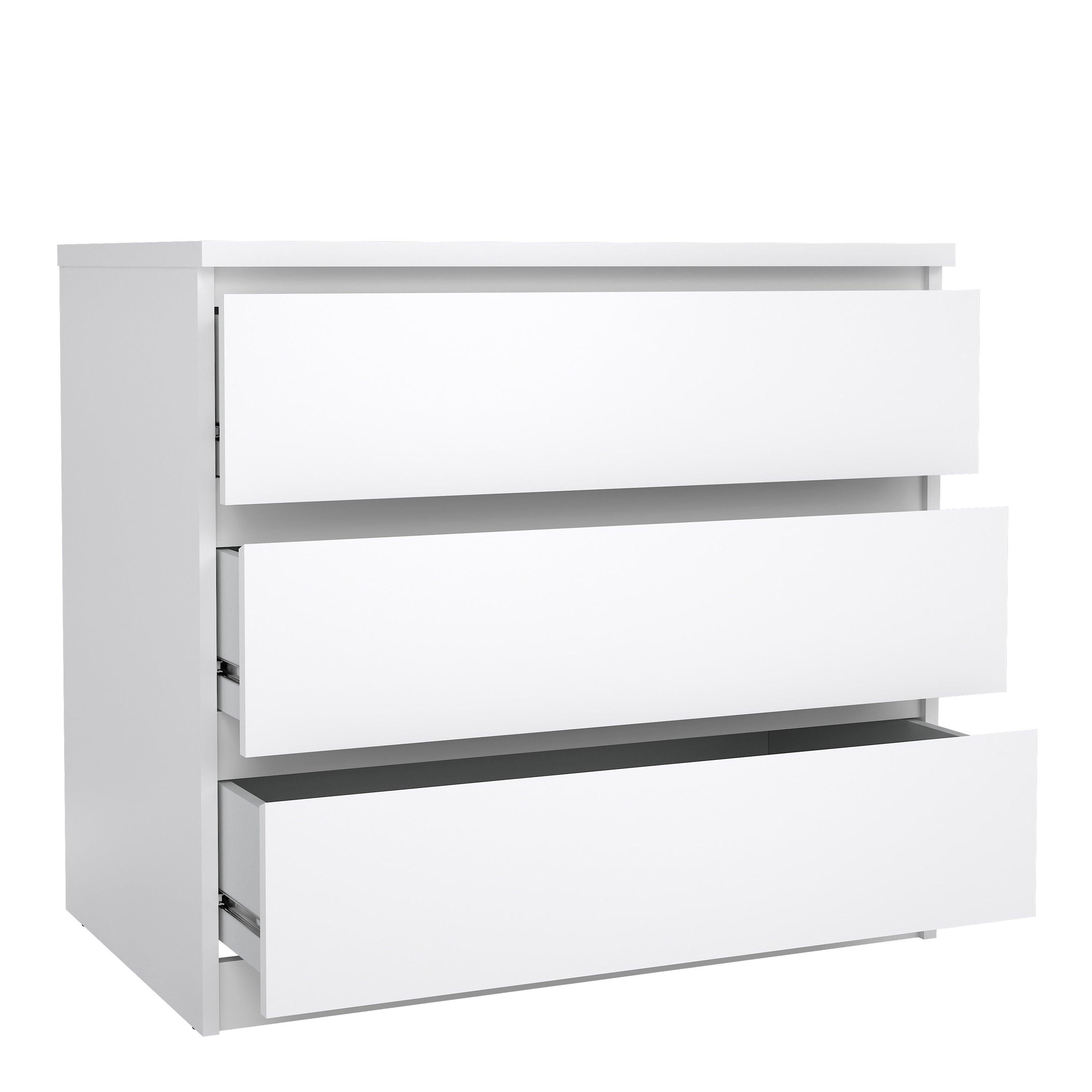 Naia Chest of 3 Drawers in White High Gloss - image 4