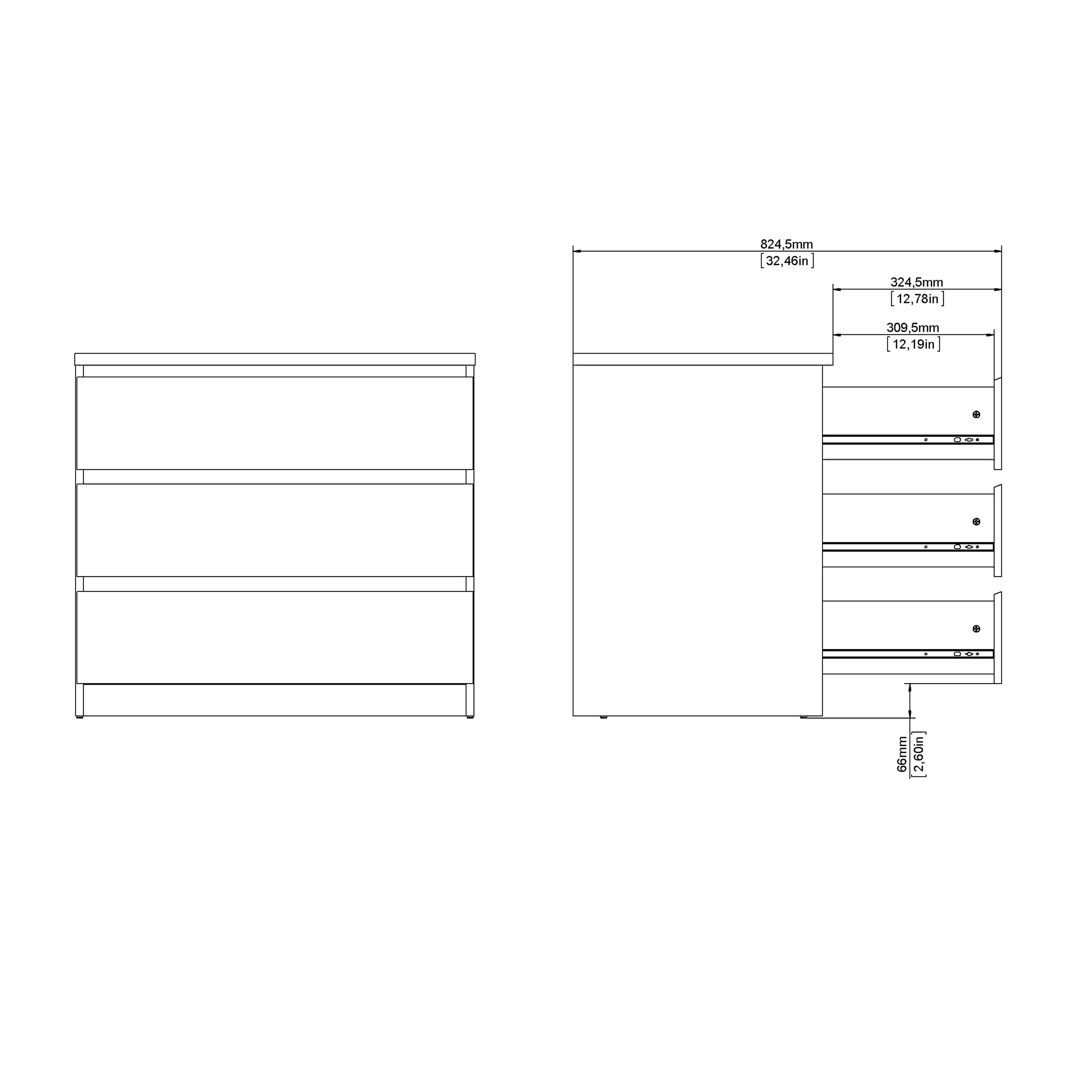 Naia Chest of 3 Drawers in White High Gloss - image 9
