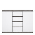 Naia Sideboard 4 Drawers 2 Doors in Concrete and White High Gloss - image 2