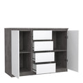 Naia Sideboard 4 Drawers 2 Doors in Concrete and White High Gloss - image 4