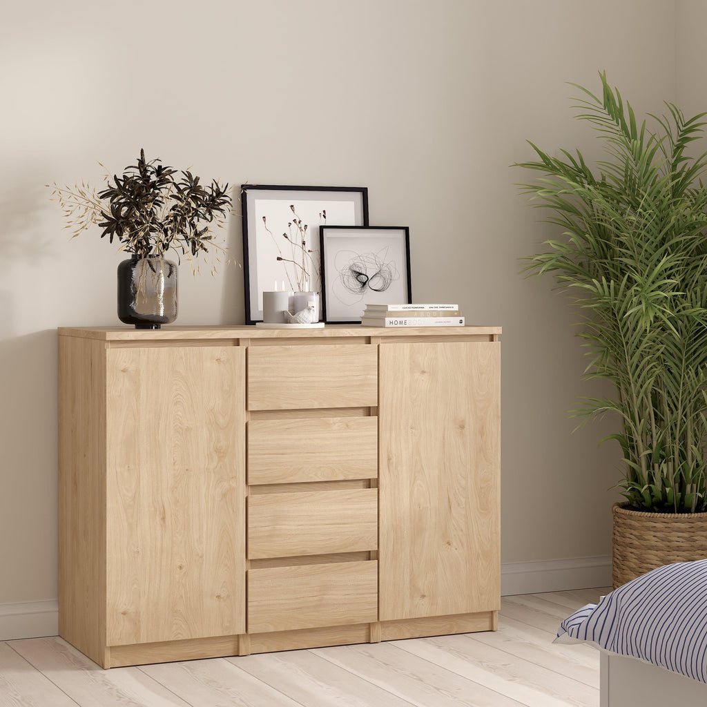 Naia Sideboard 4 Drawers 2 Doors in Jackson Hickory Oak - image 5