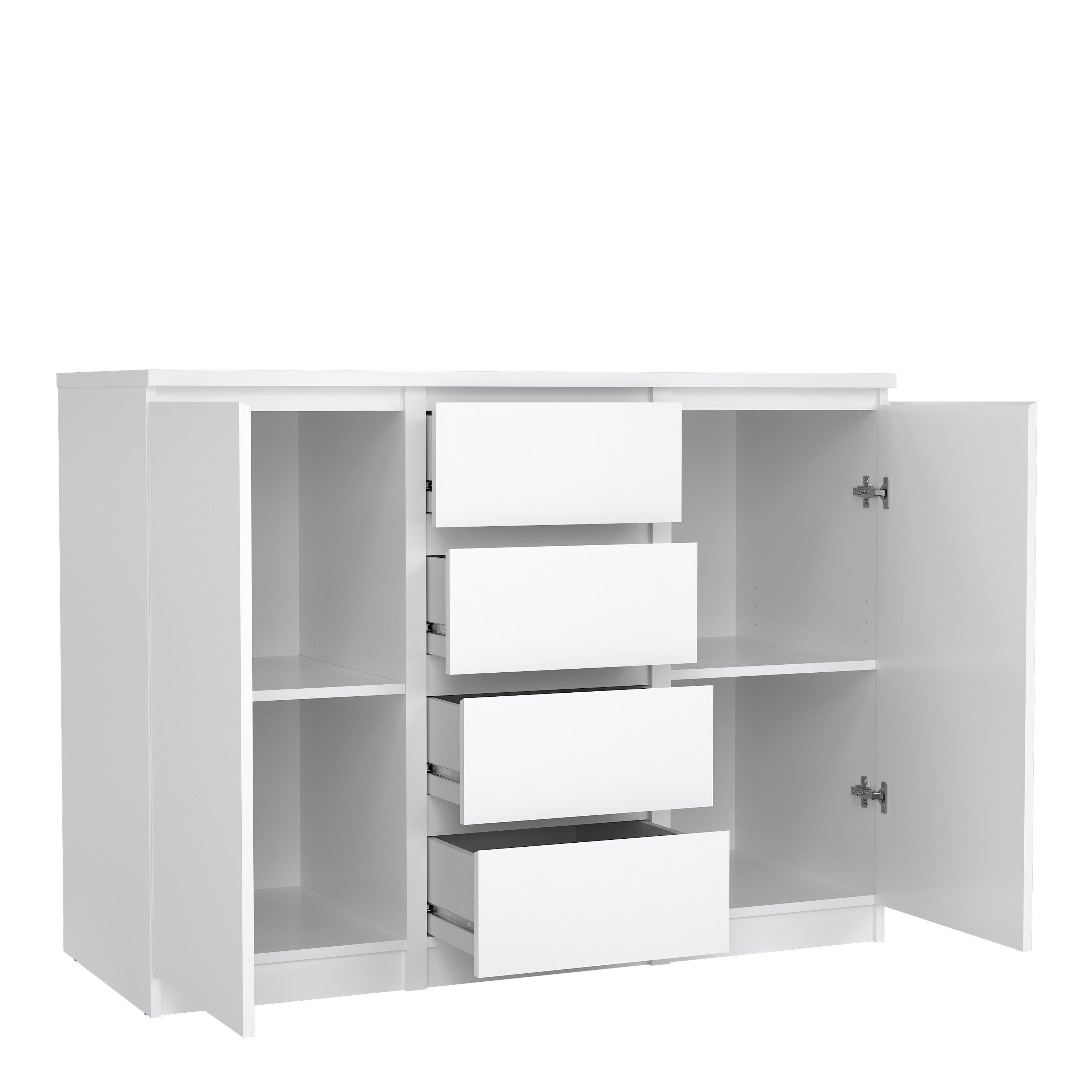 Naia Sideboard - 4 Drawers 2 Doors in White High Gloss - image 4