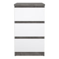 Naia Bedside 3 Drawers in Concrete and White High Gloss - image 2