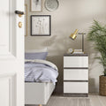 Naia Bedside 3 Drawers in Concrete and White High Gloss - image 5