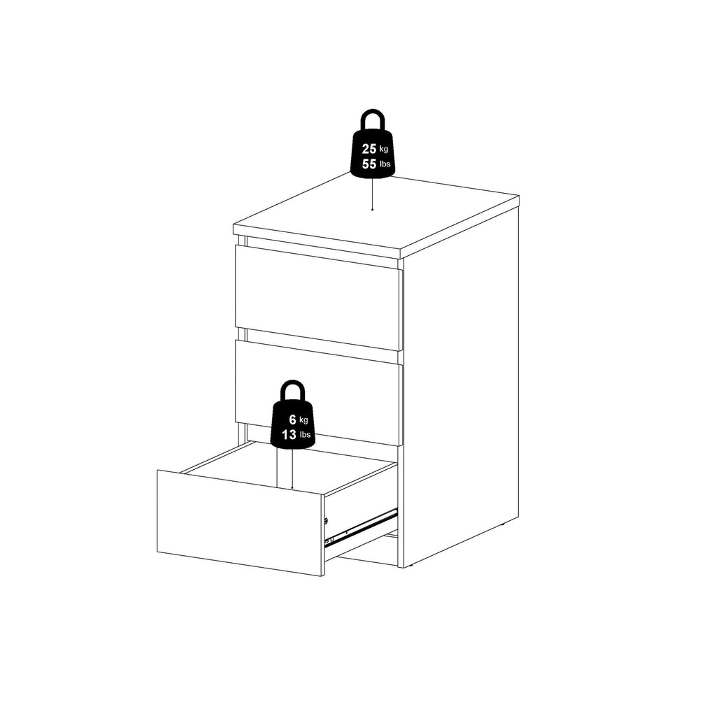 Naia Bedside 3 Drawers in White High Gloss - image 10