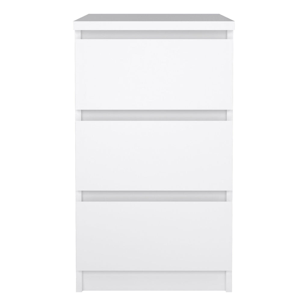 Naia Bedside 3 Drawers in White High Gloss - image 2