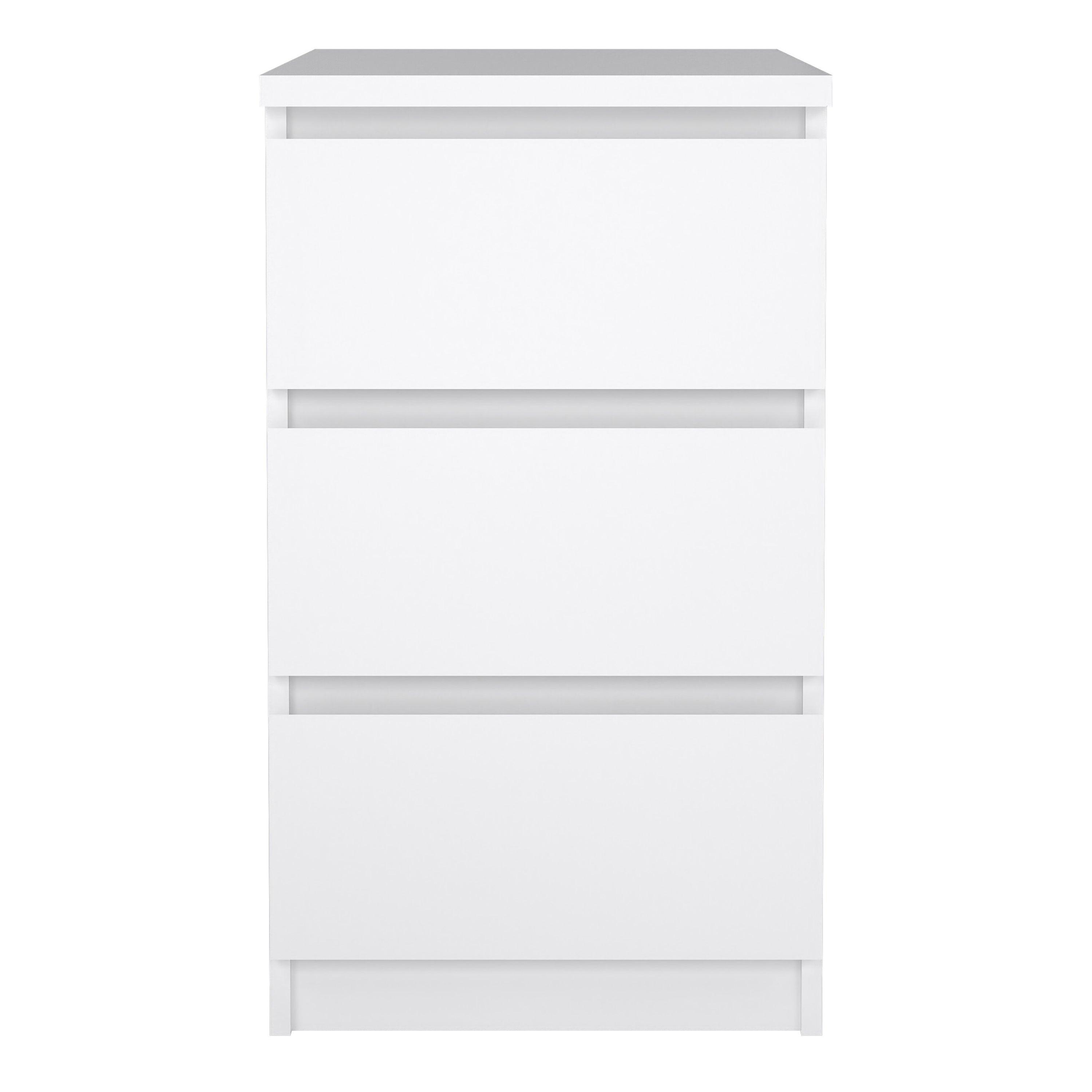 Naia Bedside 3 Drawers in White High Gloss - image 2