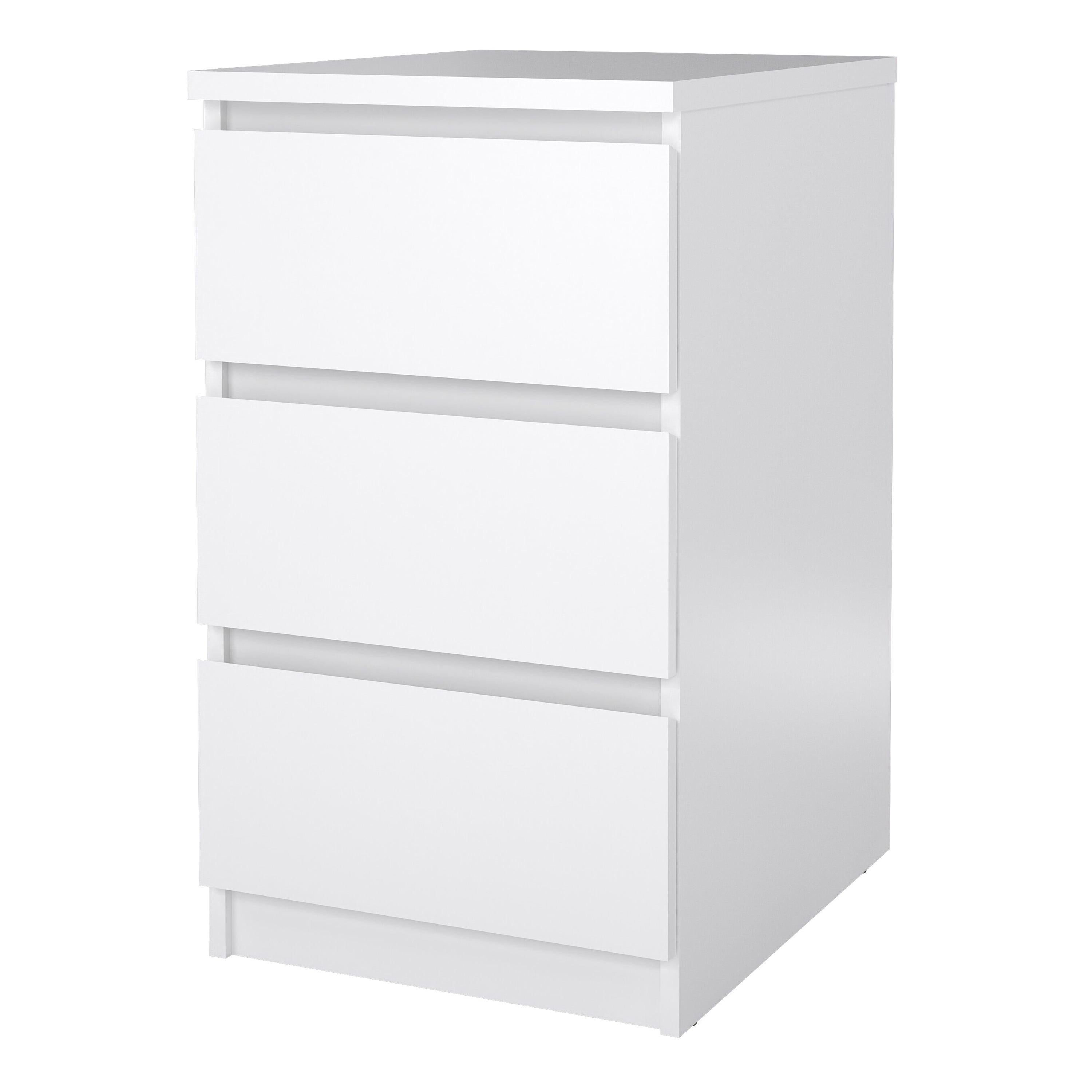 Naia Bedside 3 Drawers in White High Gloss - image 3